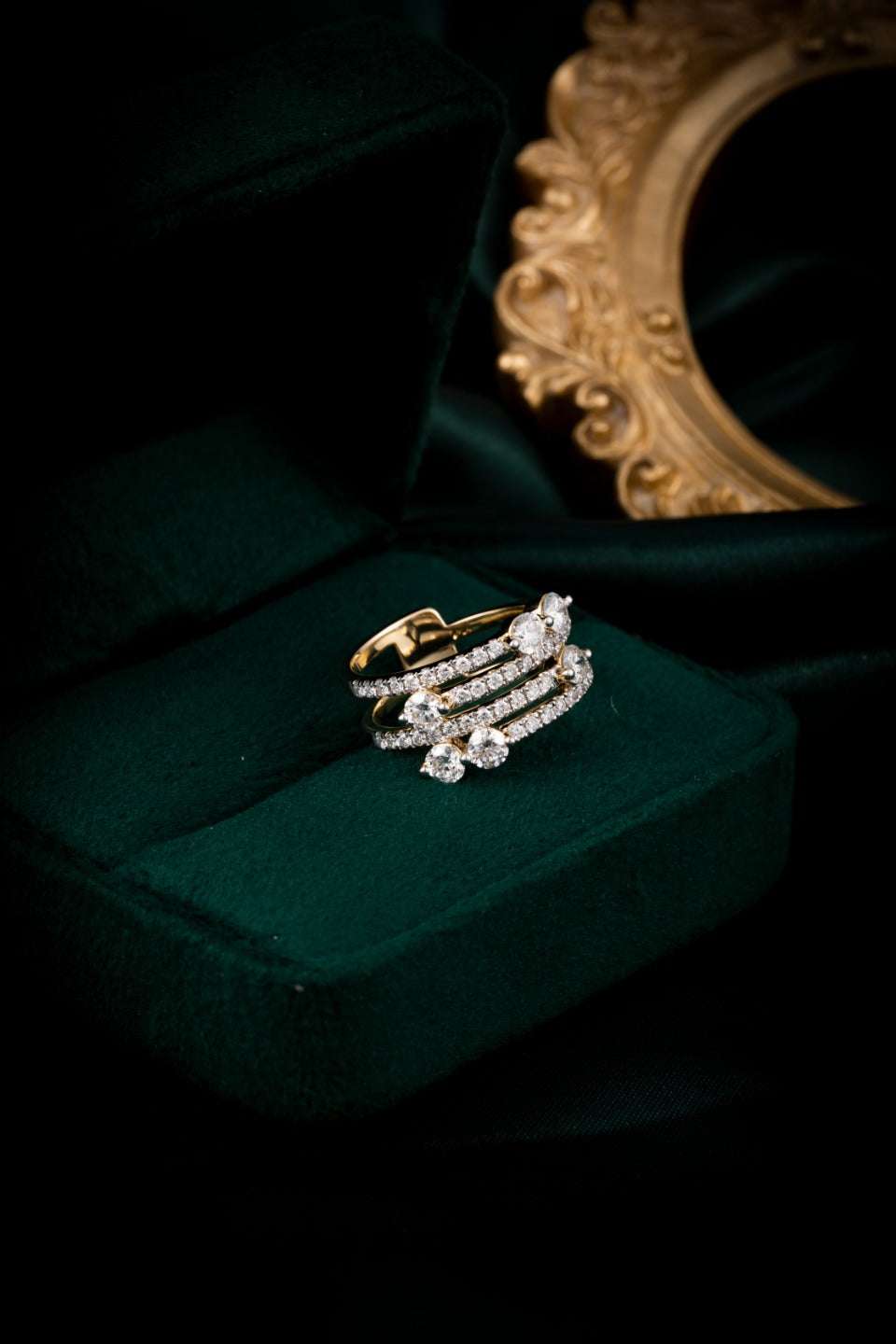 14K 金培育鑽石戒指 1.289ct - 副石奢華款 14 號 (ZBR0075)