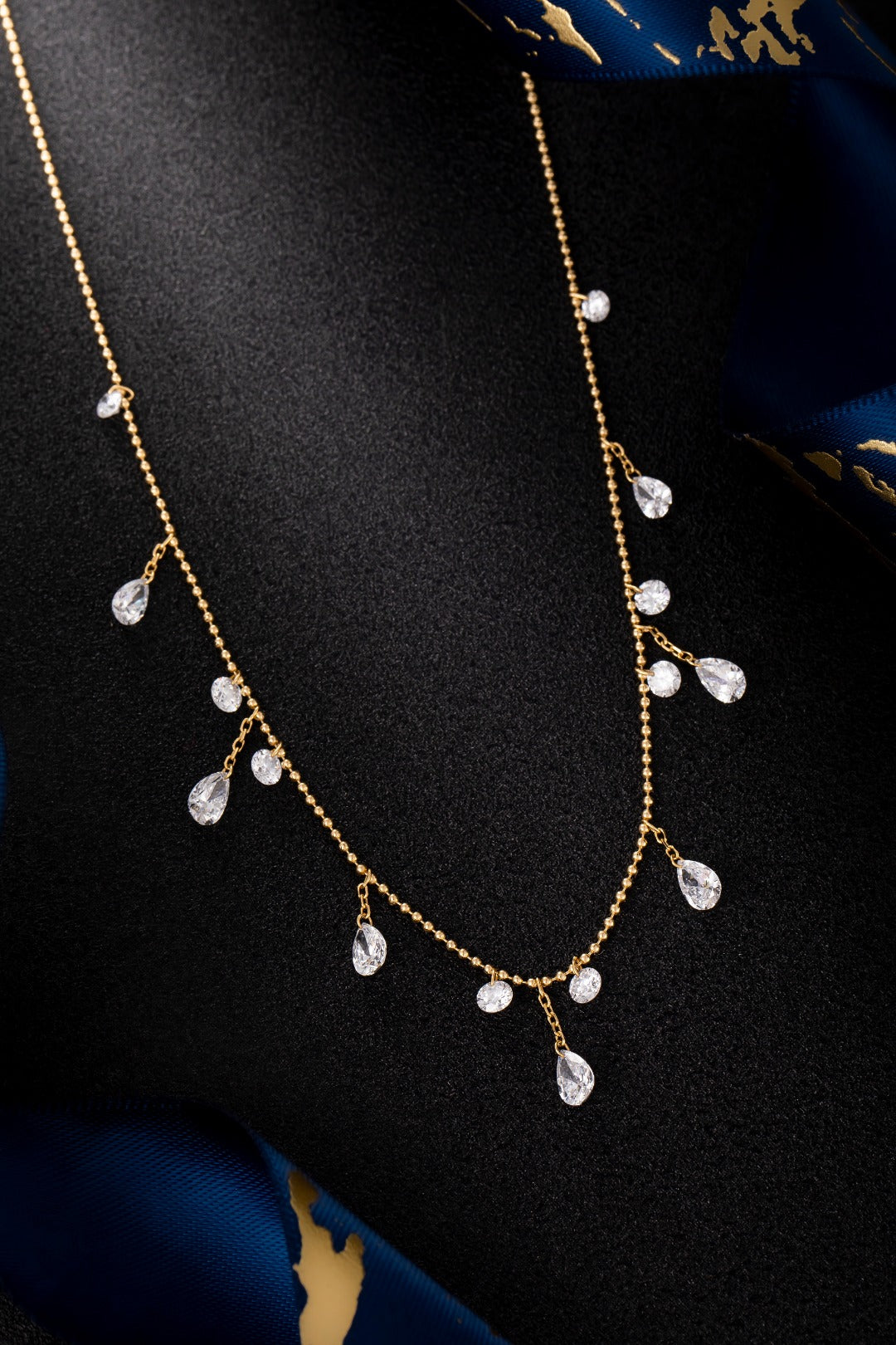 18K 金培育鑽石項鍊 2.59ct - 15 顆副石奢華款 45cm (ZBN0117)