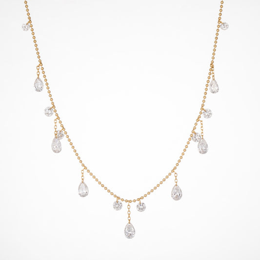 18K 金培育鑽石項鍊 2.59ct - 15 顆副石奢華款 45cm (ZBN0117)