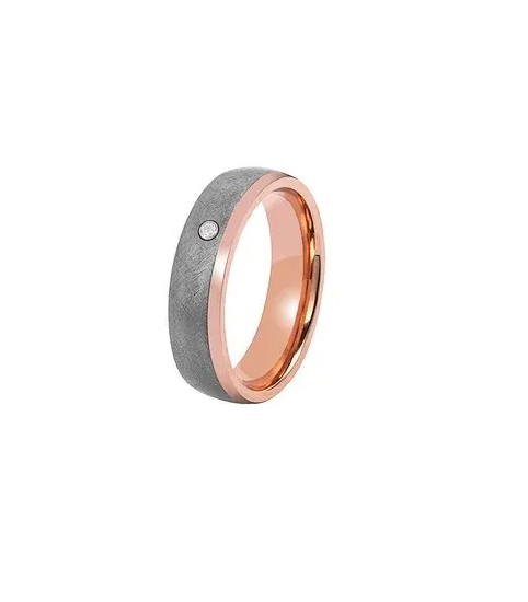 極致工藝：碳纖維與 14K 玫瑰金雙色莫桑鑽對戒（6mm / 20份鑽石舒適款）