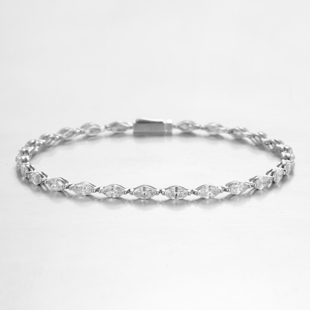 P509001 14K金培育鑽石手鏈 16.5cm | 2.85ct 實驗室鑽石