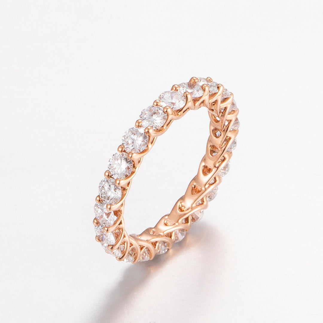14K 紅金培育鑽石戒指 2.032ct - 21 顆副石奢華款 11 號 (ZBR0014)