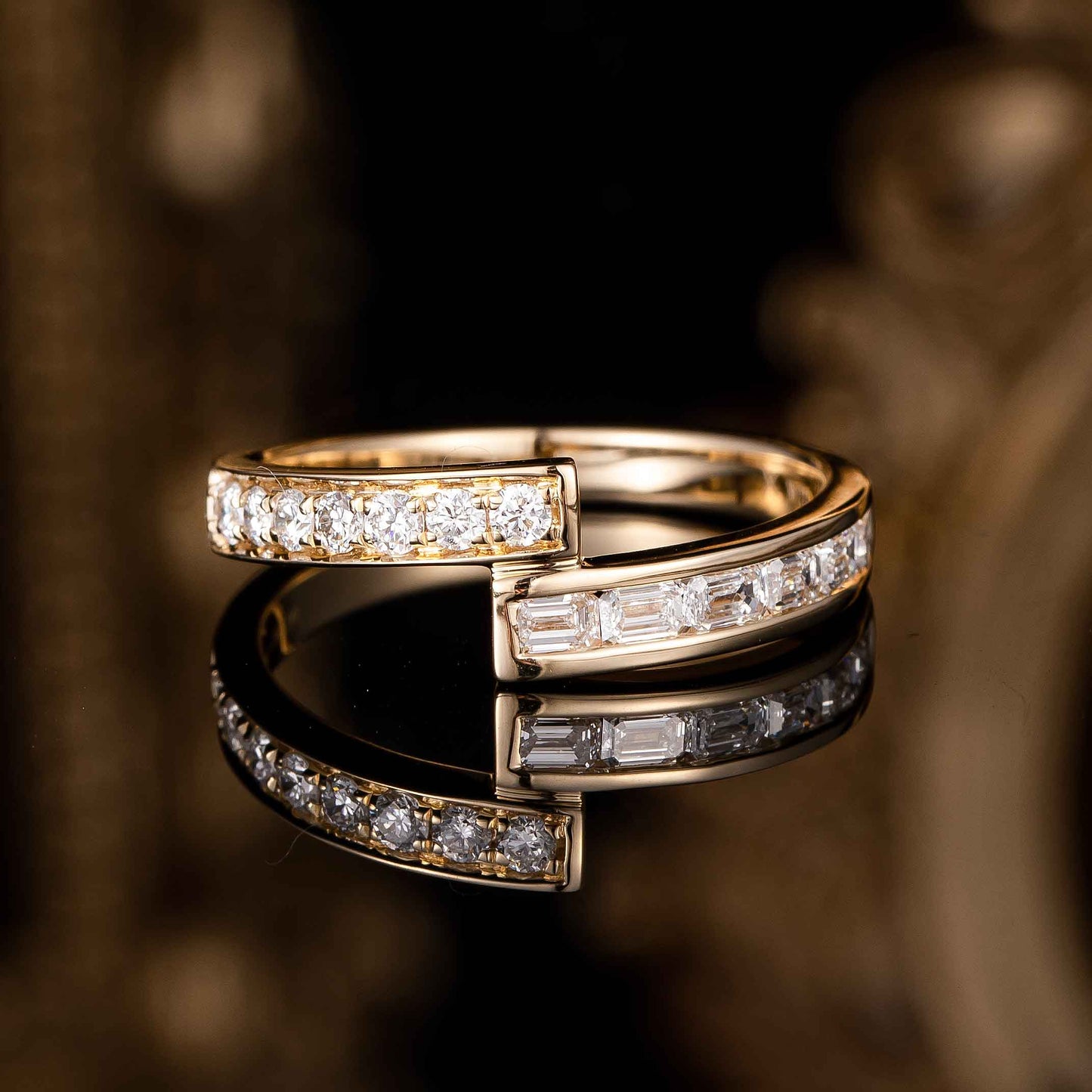 14K 金培育鑽石戒指 ZBR0073 | 0.46ct 主石六爪鑲嵌 | 精緻副石點綴