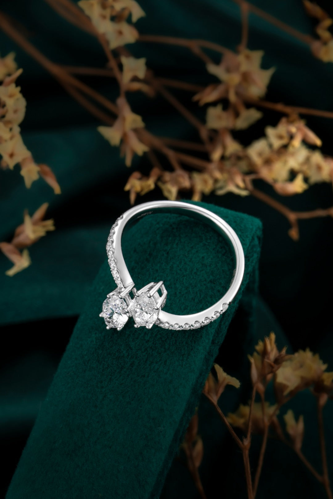 14K 金培育鑽石戒指 1.06ct 雙主石 | 13 號 | ZBR0316