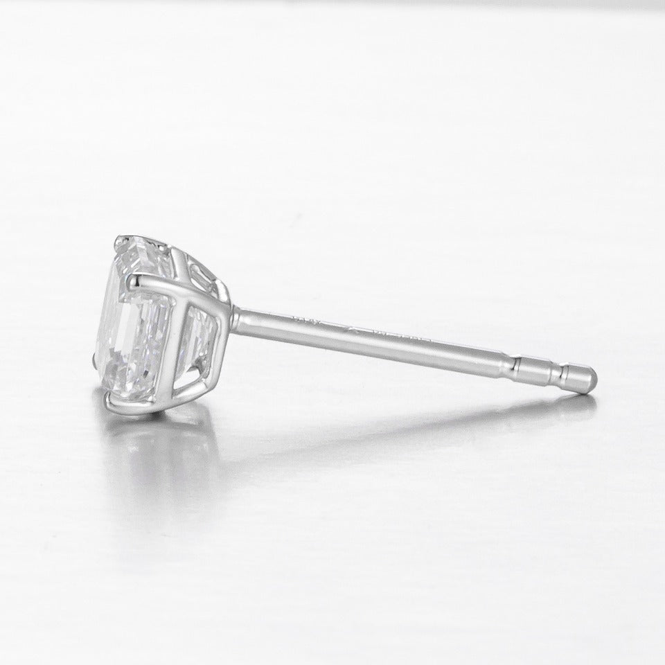 PT950 鉑金培育鑽石耳釘 0.62ct - 一對經典四爪款 (ZBE0100)
