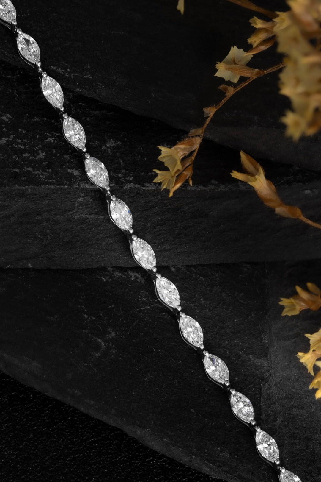 P509001 14K金培育鑽石手鏈 16.5cm | 2.85ct 實驗室鑽石