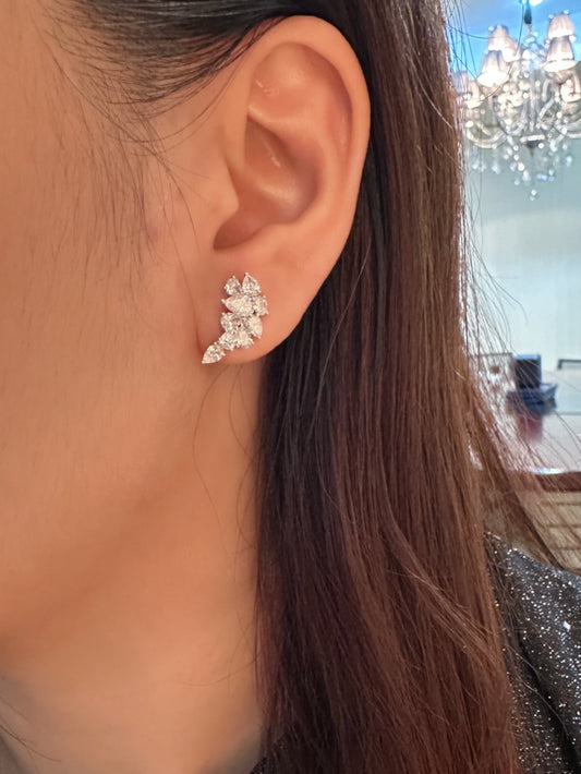 ZBE0131 PT900 培育鑽石耳環 2.913ct