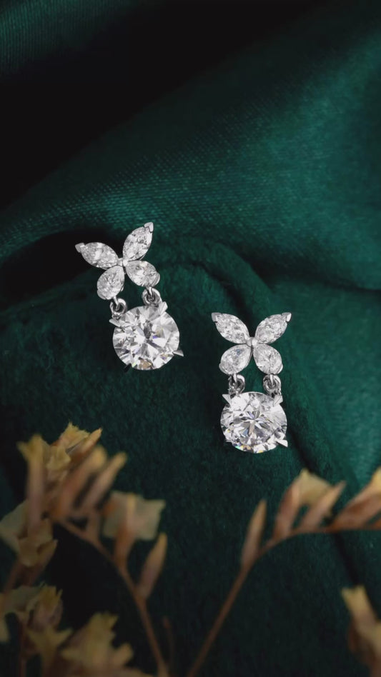 14K金培育鑽石耳環 | 1.43ct主石 0.52ct副石 | ZBE0183