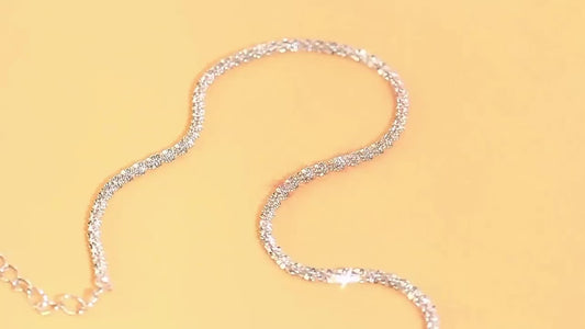 簡約925純銀彷真碎鑽沙灘腳鏈