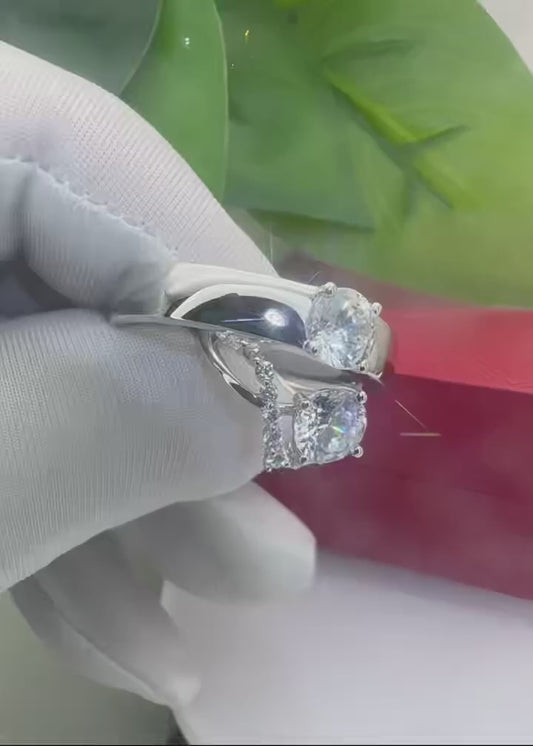 925純銀高端奢華結婚戒指